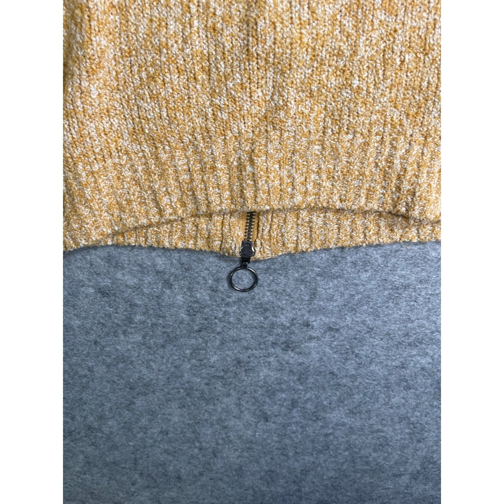 Abercrombie & Fitch Mustard Yellow Marled Knit Back Zip Sweater Womens Medium - Picture 4 of 14